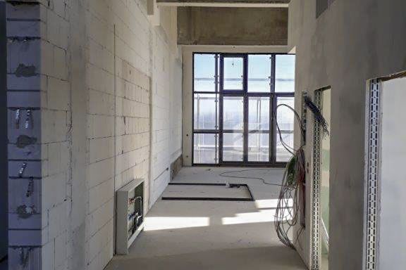 Heizhaus-Studio 2.1 Blick vom Zugang zur Südfassade